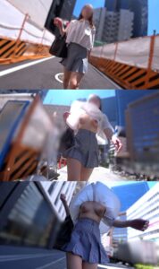 [Pcolle-PPV-2782196a2df4ad639c6]【ノーブラ確定】激しいビル風がめくるミニ丈シャツ！必死に裾を抑えるムチムチ美女